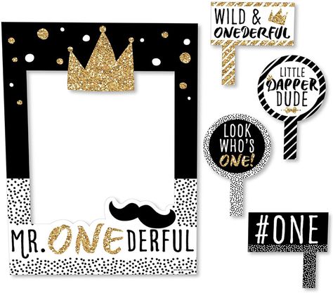 Onederful Birthday Party Boy, Onederful Birthday Boy, Mr Onederful Birthday Party Ideas, Photo Booth Picture Frame, Photo Booth Picture Frames, Selfie Photo Booth, 1st Birthday Boy Themes, Mr Onederful Birthday, Little Mr