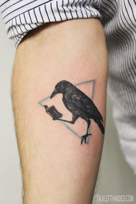 Black Raven Tattoo | Le Moustache Tattoo Parlour Rabe Tattoo, Crow Tattoo Design, Vogel Tattoo, 16 Tattoo, Crow Tattoo, 4 Tattoo, Raven Tattoo, Geniale Tattoos, An Arrow