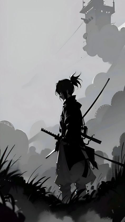 Black Anime Guy Wallpaper, Anime Samurai Wallpaper, Boys Wallpaper Iphone, Shadow Samurai, Film Composer, Japanese Art Samurai, Anime Photo Profile Dark, Samurai Wallpaper, Dark Fantasy Artwork