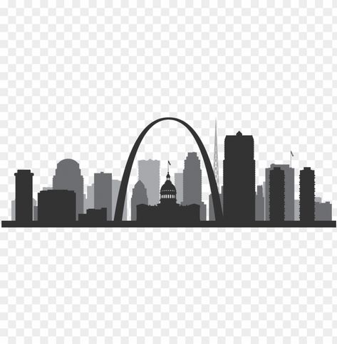 St Louis Skyline, Background Png Images, Room Accent Wall, Skyline Silhouette, Clear Background, Silhouette Png, Mini Paintings, Background Png, Png Transparent