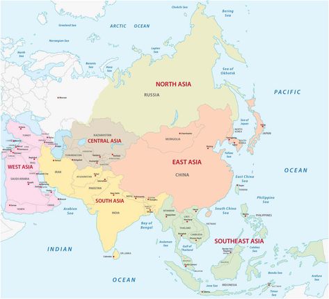 Asia Map South Asia Map, Maps Wallpaper, Map Of Asia, Asian Continent, North Asia, Europe Continent, Asia Map, North America Map, Sea Of Japan