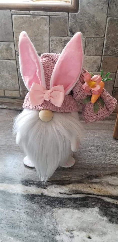 Bunny Gnomes Diy How To Make, Easter Gnomes Diy How To Make, Bunny Gnomes Diy, Spring Gnomes Diy How To Make, Easter Gonks, Easter Gnomes Diy, Rabbit Gnome, Easter Crafts To Make, Bunny Gnomes