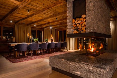 Ski Lodge Interior, Ski Chalet Interior, Luxury Chalet Interior, Luxury Hot Tubs, Chalet Interior, Chalet Design, Hot Tubs Saunas, Luxury Ski Chalet, Chalet Style