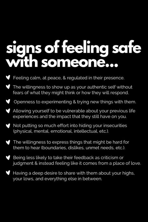 Feeling Safe With Someone, Feeling Safe, Relationship Lessons, Relationship Therapy, Relationship Advice Quotes, Relationship Psychology, Healthy Relationship Tips, Couples Therapy, Advice Quotes