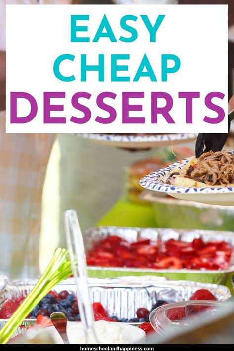 19 Cheap Easy Desserts That Are Crowd Pleasing Easy Large Group Desserts, Dessert For 200 People, Desert Auction Ideas, Cheap Individual Desserts For A Crowd, Cheap Easy Desserts Budget, Quick Dessert Recipes For A Crowd, Budget Friendly Desserts, Easy Dessert For Large Group, Easy Desserts For A Crowd Cheap Simple