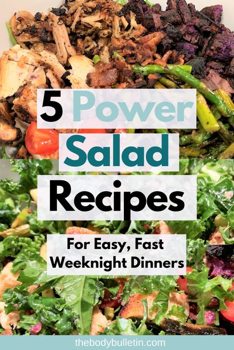 Power Salad Recipes, Healthy Filling Salads, Fast Weeknight Dinners, Free Clean Eating Meal Plan, Salads For Dinner, Filling Salads, Simple Clean Eating Meal Plan, Clean Eating Guide, Clean Eating Diet Plan