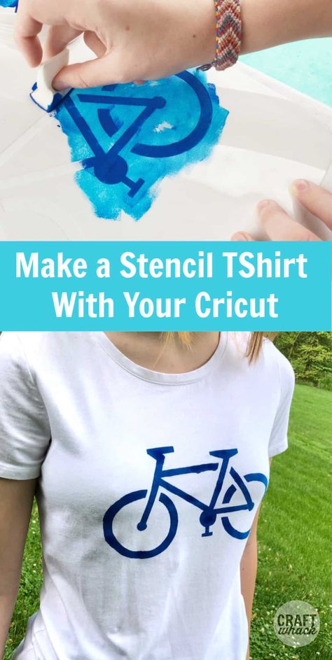 How to Make a Stenciled T-Shirt With Your Cricut Maker · Craftwhack Tshirt Stencils, Shirt Stencil, T Shirt Stencils, T Shirts Diy, Make A Stencil, Diy Stencils, Cricut Hacks, Shirts Diy, Cricut Stencils