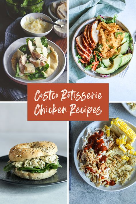 The 5 best Costco rotisserie chicken recipes, recipes that are made with rotisserie chicken! Costco Rotisserie Chicken Recipes, Costco Rotisserie Chicken Recipe, Meal Planning Recipes Healthy, Pulled Chicken Recipes, Wisconsin Food, Costco Rotisserie Chicken, Costco Chicken, Chicken Freezer Meals, Chicken Lunch