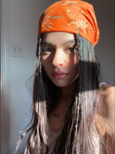 Bandanna In Hair, Hair Band Hairstyles, Rave Hair, Ponytail Hairstyles Easy, Front Braids, Retro Looks, Headband Outfit, Luscious Hair, Baddie Hairstyles