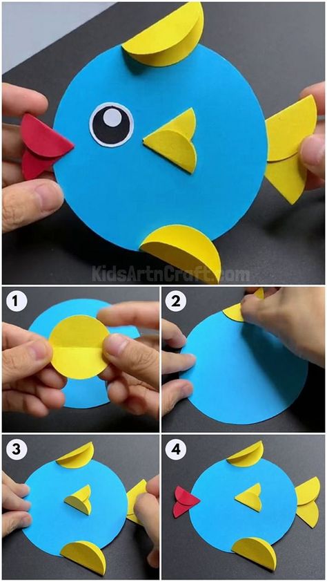 Fish Art And Craft, Fish Activities For Preschool, Paper Fish Craft For Kids, Fish Art For Kids, Fish Crafts Kids, Fish Crafts For Kids, Paper Fish Craft, Fish Crafts Preschool, Fish Paper Craft