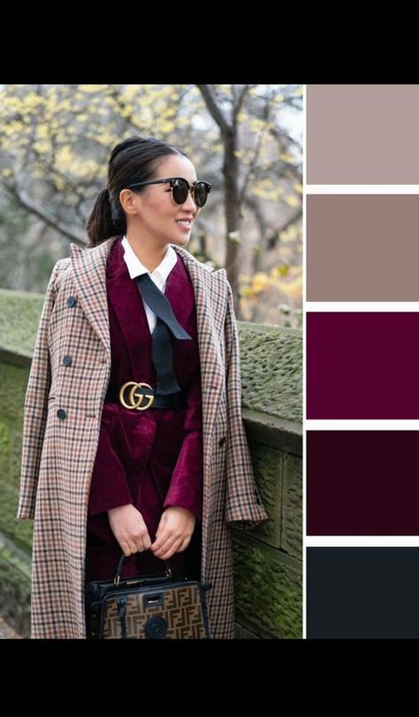 Mauve Colour Palette, Mauve Outfit Ideas, Mauve Dress Outfit, Colour Association, Mauve Outfit, Burgundy Colour Palette, Autumn Color Palette Fashion, Deep Autumn Color Palette, Color Theory Art