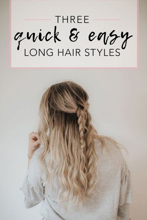 Style Long Thick Hair, Hairstyles For Long Thick Hair, Thick Natural Hair, Easy Care Hairstyles, Easy Hairstyles Quick, Easy Hairdos, Cute Simple Hairstyles, How To Grow Natural Hair, Long Hairstyle