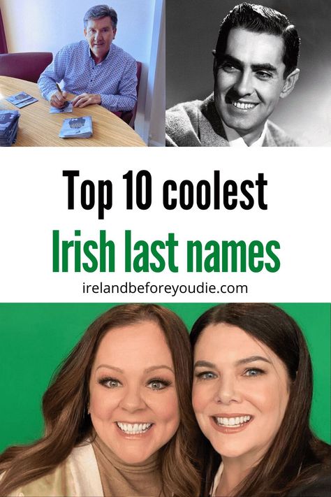 Irish last names have made their way across the world as Irish people migrated to different countries. You may recognise some of these Irish surnames in our list of the top 10 coolest Irish last names you will love. #Irishnames #Irishlastnames #lastnames Irish Last Names For Characters, Black Irish Women, Last Names List, Irish Last Names, Last Names For Characters, Irish Surnames, Best Of Ireland, Irish Ancestry, Irish Catholic