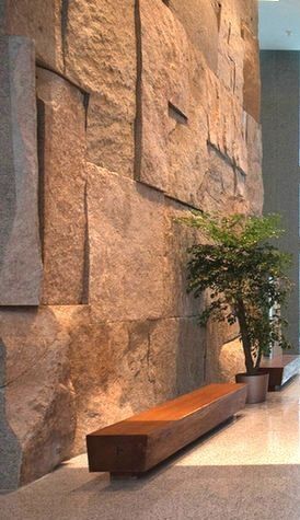 Living Room Stone Accent Wall, Sandstone Interior, Stone Wall Ideas, Stone Walls Interior, Stone Wall Design, Stone Wall Cladding, التصميم الخارجي للمنزل, Stone Cladding, Lobby Design