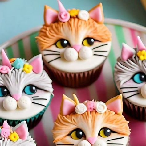 Cherrybalm Blossoms on Instagram: "Amazing Cat Cupcake Idea!!!! #positivevibes #cat #cupcakes" Cat Cupcakes Ideas, Kitten Cupcakes, Dog Cupcakes, Bunny Cupcakes, Cat Cupcakes, Animal Cupcakes, Best Sugar Cookies, School Treats, Cupcake Decorating