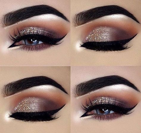 Dramatic Wedding Makeup, Dramatic Eye Makeup, Make Up Inspiration, Glitter Eye Makeup, Beautiful Eye Makeup, Makeup For Teens, Eye Makeup Art, Makeup Pictures, Blue Eye Makeup