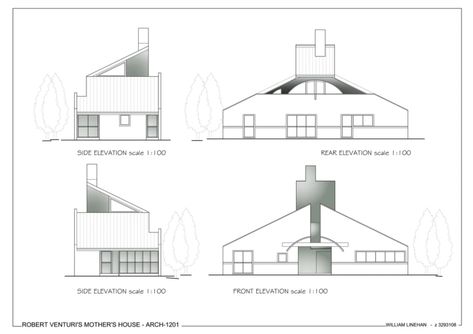 Vanna Venturi House _ Robert Venturi – Modern Architecture: A Visual Lexicon Vanna Venturi House, Robert Venturi, House Location, Single House, Plan Layout, Philadelphia Pennsylvania, House Elevation, Types Of Houses, The Plan