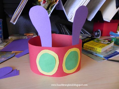 very hungry caterpillar headband pattern | then i added yellow and green circles for his eyes Caterpillar Headband, Eric Carle Crafts, Eric Carle Activities, The Very Hungry Caterpillar Activities, Hungry Caterpillar Craft, Hungry Caterpillar Activities, Caterpillar Craft, Hungry Caterpillar Party, Hungry Caterpillar Birthday