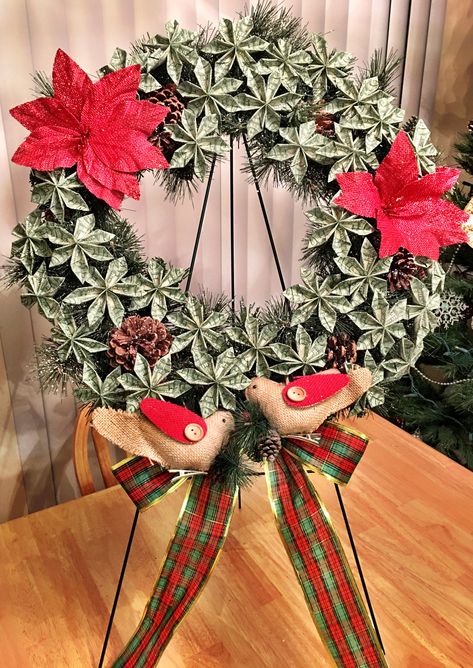 Money Bouquet For Christmas, Money Christmas Wreath, Money Wreath Gift Dollar Bills Diy, Money Wreath How To Make A, Money Wreath Gift Dollar Bills, Dollar Flowers, Money Ornaments, Money Wreath, Money Gifting