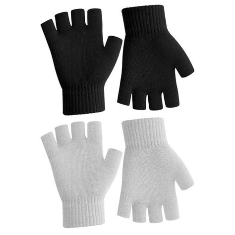 PRICES MAY VARY. 【Warm Fingerless Gloves��】Package includes two pairs of fingerless gloves. Fingerless knitted gloves for women men are made of acrylic fiber, durable, soft and skin-friendly, warm and comfortable, not easy to fade or damage. Fingerless mittens for women men can prevent cold air from entering and can be used for a long time. 【Reasonable Size】The warm fingerless gloves for women men are in 6.2 inches/16cm, which is a high-quality material with excellent elasticity, stretchable to fi Grey Fingerless Gloves, Black Fingerless Gloves, Half Gloves, Half Finger Gloves, Gloves Fingerless, Gloves For Women, Cold Weather Gloves, Cold Prevention, Fingers Design