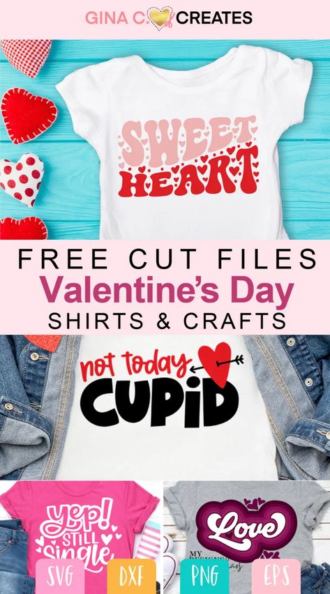 Valentine’s Day Crafts Free SVG Files – Gina C. Creates Valentine’s Day Svg Kids, Kids Valentines Shirts Svg, Valentine’s Day Shirts For Kids, Valentines Shirts For Kids, Valentine Day Shirts, Valentines 2024, Valentines Day Designs, Kids Valentines Shirts, Cricut Inspiration