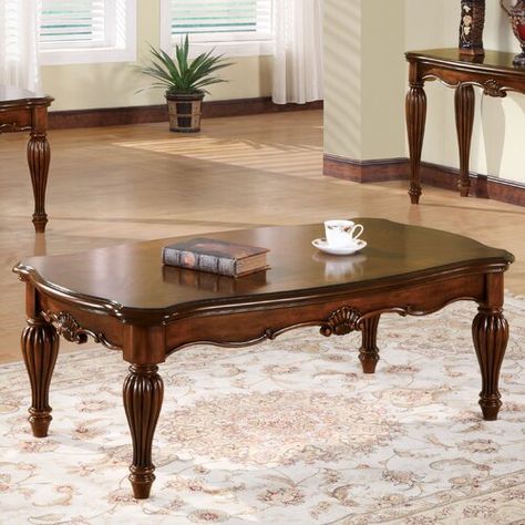 Astoria Grand Saoirse End Table & Reviews | Wayfair Wood Table Living Room, Cherry Coffee Table, Traditional Coffee Table, 3 Piece Coffee Table Set, Coffee Table Rectangle, Solid Wood Coffee Table, Brown Living Room, Acme Furniture, Metal Coffee Table