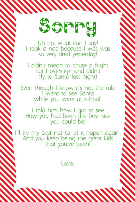 Tales of a Disorganized Mom: For the other disorganized moms out there who forgot to move the Elf last night! Elf On The Shelf Read Me A Book, Forgot To Move Elf On The Shelf Ideas, Elf On The Shelf Letter, Elf On Shelf Letter, Kindness Elves, Elf Letters, Elf Kit, Awesome Elf On The Shelf Ideas, Elf Magic