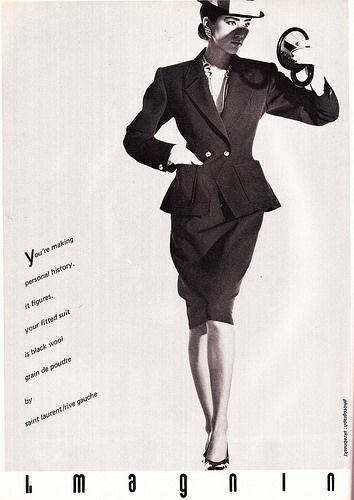 Ysl Rive Gauche, Black Elegance, High Fashion Editorial, Vintage Ysl, Princess Caroline, 1980s Fashion, Rive Gauche, 80s Fashion, Ad Campaign