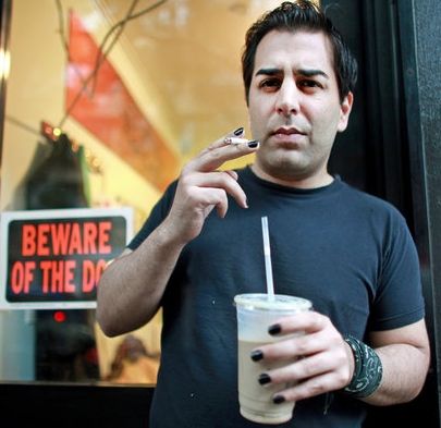 Manly Manicures End in Color -  Black nail polish is something of a trademark for Ravi DeRossi, who owns and operates several bars in New York. Mr. McMahon is one of many men these days who wear nail polish on their fingers or toes, in statement shades or in quieter transparent ones. (Photo: Yana Paskova for The New York Times) Male Polish, Mens Hands, Male Nails, Men Nails, Men Nail Polish, Beard Styling, Man Hands, Bold And Brash, Avant Garden