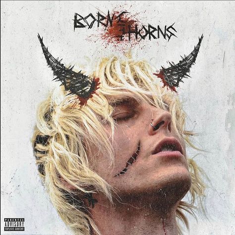 Machine Gun Kelly Fan Account! on Instagram: “‘Born With Horns’ album incoming 😈” Born With Horns, Wild Design, Colson Baker, Mötley Crüe, Pop Punk, Black Aesthetic, New Album, Amazing Art