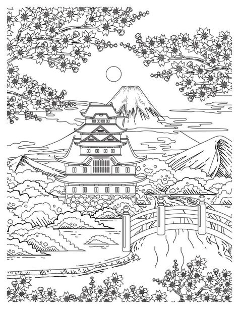 Zen Garden Coloring Page | Relax & Create Japanese Coloring Pages, Zen Coloring Pages, Japanese Pictures, Garden Coloring, Garden Coloring Pages, Adult Colouring Printables, Zen Colors, Free Adult Coloring Pages, Colouring Printables