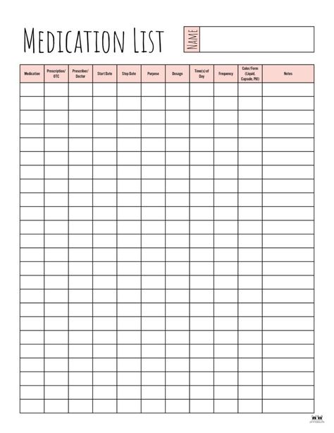 Use these FREE Medication List Templates to keep track of all the different medications you are currently taking. Print from home! Medication Schedule, Medication List, Life Binder, Schedule Template, List Template, Keep Track, Bullet Journal Inspiration, Journal Inspiration, From Home