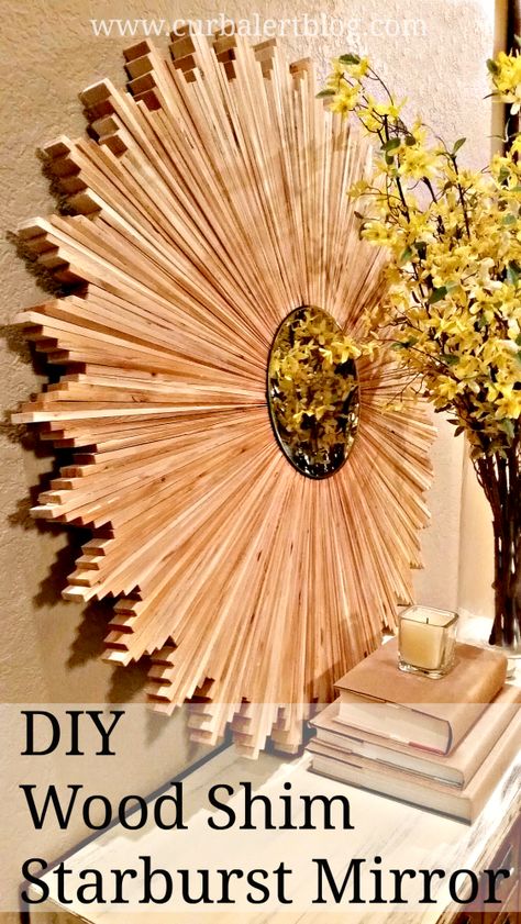 Wood Sun, Diy Wood Stain, Starburst Mirror, Mirror Frame Diy, Wood Wall Art Diy, Sun Burst, Sunburst Mirror, Makeover Ideas, Diy Projects On A Budget