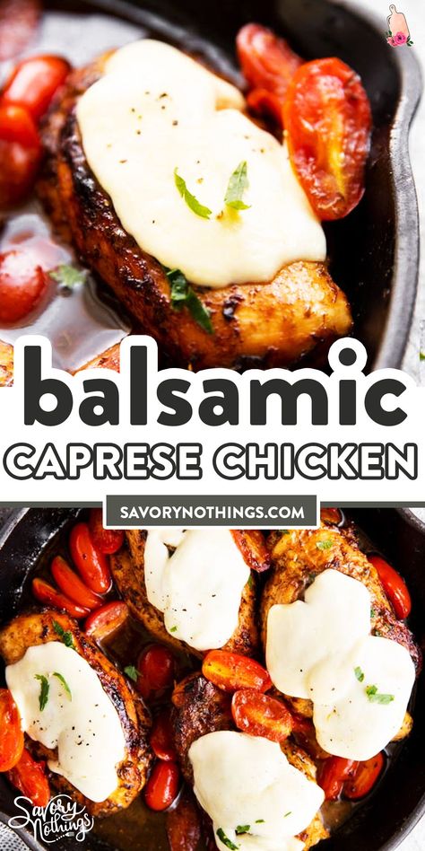 Chicken Breast Balsamic Recipes, Chicken Recipes With Balsamic Glaze, Mozzarella Balsamic Chicken, Baked Caprese Chicken The Recipe Critic, Balsamic Chicken Caprese Good Housekeeping, Balsamic Chicken Marinades, Balsamic Glazed Chicken, Quick Family Dinners, Chicken Cacciatore Recipe