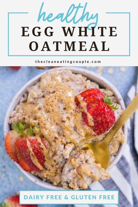 Easy High Protein Breakfast, Egg White Oatmeal, Oatmeal And Eggs, Oatmeal Protein, Oatmeal Healthy, Egg White Recipes, Healthy Eggs, Clean Eating Breakfast, Oatmeal Recipe