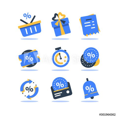 Stock Image: Loyalty program icon set, earn bonus points, discount coupon, limited time period, cash back Loyalty Points Design, Illustrated Icons, Icon System, Program Icon, Icon Inspiration, Empty State, Icon Set Design, Discount Illustration, Loyalty Program