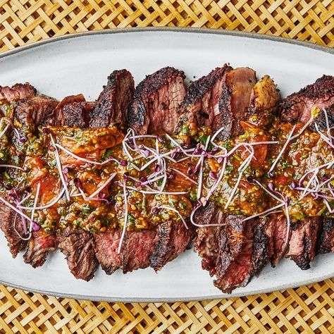 You need tiger bite sauce in your life. Tip Steak Recipes, Tri Tip Steak Recipes, Tri Tip Steak, Flap Steak, Magic Purple, Homemade Corn Tortillas, Sichuan Peppercorn, Grilled Tomatoes, Tri Tip