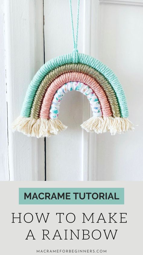 Macrame Patterns For Beginners, Diy Macrame Projects, Easy Diy Macrame, Rainbow Macrame Wall Hangings, Colorful Macrame, Macrame For Beginners, How To Macrame, Basic Knots, Diy Gifts To Sell