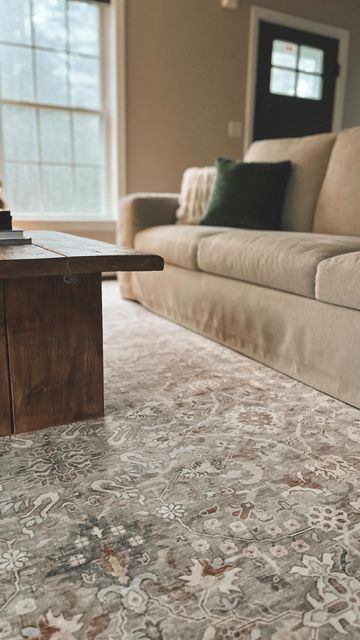 Tumble | Washable Rugs, Made Better on Instagram: "Nothing like a family-friendly rug to tie your family room together! 📸 @pinehillhaven Rug: Lisa — Taupe/Multi #washablerug #homeinterior #homedecor #decorinspo #homeinspiration" Taupe Sofa, Rug Placement, 8x10 Rug, Layered Rugs, 8x10 Rugs, Perfect Rug, Rugs And Carpet, Dream Home Design, Tumbling