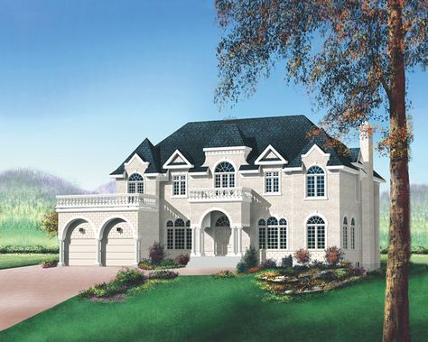 See amenities for Plan 126D-0669. Castle Floor Plans, Large Family House Plan, Palace House, Castle Floor Plan, Town Homes, Two Story House Design, Luxury Plan, Narrow Lot House Plans, European House Plan