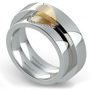 Womens Wedding Rings in White Gold, Platinum & Gold Wedding Bands Platinum, Fingerprint Wedding Bands, Heart Fingerprint, Wedding Ring Images, Fingerprint Wedding, Matching Wedding Ring Sets, Fingerprint Heart, Fingerprint Ring, Couples Wedding Bands