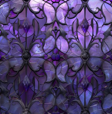 Villain Bedroom, Gothic Stained Glass Windows, Stained Windows, Stained Glass Window Clings, Purple Goth, Textile Techniques, Stained Glass Effect, Space Dividers, Phone Decor