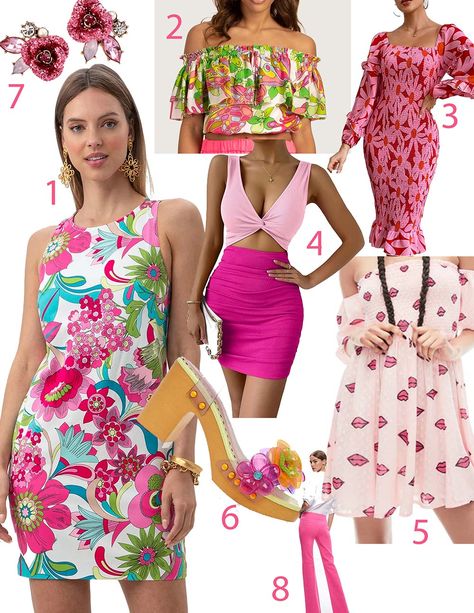 A share some pretty outfit ideas to wear to the pop up Summer 2023 Barbie Cafe in NYC or Chicago Barbie Cafe Outfits, Malibu Barbie Outfit, Totally Hair Barbie, Life Size Barbie, New Barbie Dolls, Trina Turk Dresses, Barbie Box, Purple Color Palettes, Riley Blake Fabric