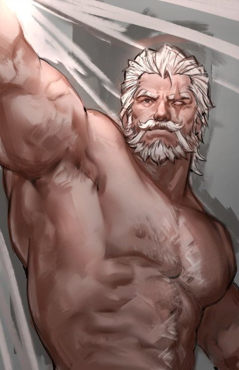 Summer Watch, Magazine Images, Overwatch Fan Art, Anime Guys Shirtless, Dragon Ball Super Manga, Bear Art, Character Design Male, Gay Art, Male Art