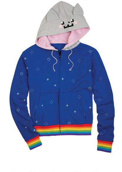 Omg it's a Nyan Cat jacket!! Cat Jacket, Nyan Cat, Scene Fashion, Scene Kids, Cat Hoodie, Cat Sweatshirt, Cat Tee, Cat Person, Cat Tshirt