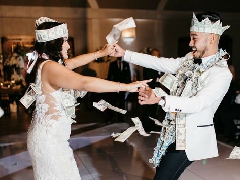 Money Dance Wedding, Dollar Dance, Filipino Wedding, Simple Beach Wedding, Dance Playlist, Money Lei, Wedding Money, Money Dance, Weddings By Color