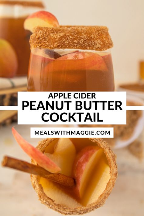 Kailua Recipes, Peanut Butter Whiskey Cocktails, Peanut Butter Whiskey Drinks, Hot Alcoholic Drinks, Bourbon Cider, Peanut Butter Whiskey, Apple Cider Drink, Cider Drinks, Apple Cider Cocktail