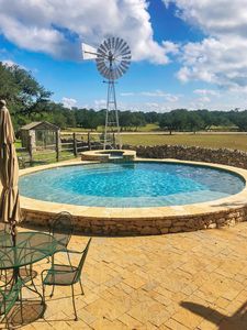 Farmhouse Pool Ideas, Cowboy Pool, Hot Tub Fireplace, Pool Makeover, Tub Fireplace, Pools Backyard Inground, Convertible Bed, Tubing River, Stock Tank Pool