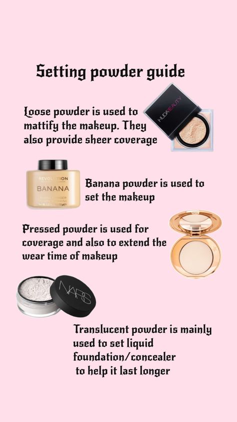 Uses Where To Put Setting Powder On Face, Best Drugstore Setting Powder, Drugstore Setting Powder, Drugstore Powder, Under Eye Setting Powder, Simple Everyday Makeup, Banana Powder, Makeup Lessons, Makeup Help