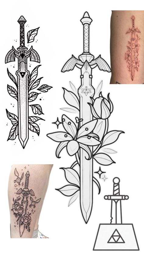 Zelda Back Tattoo, Master Swordsman Zelda Tattoo, Sheikah Tattoo, Legend Of Zelda Tattoo, Zelda Tattoo, Tattoo Concepts, Princess Tattoo, Tattoo Master, Piercing Tattoo